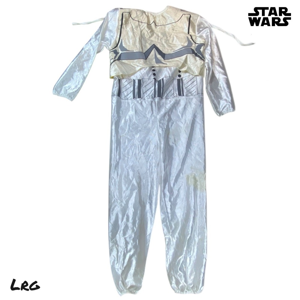 VTG‎ 1997 Star Wars Stormtrooper Costume L Rubie's Lucasfilm White One Piece USA